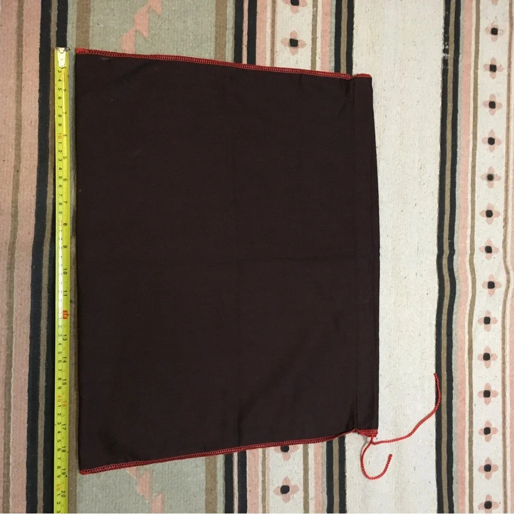 Coach Large brown soft red trim drawstring dustbag
